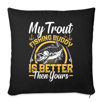 Funny Fishing Men Women - Sofakissenbezug 45 x 45 cm - Schwarz - Vorne