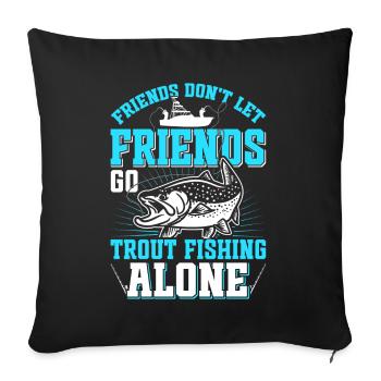 Drôle de pêche Hommes Femmes - Housse de coussin décorative 45 x 45 cm - noir - Devant