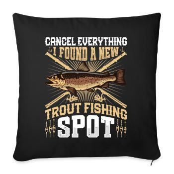 Funny Fishing Men Women - Sofakissenbezug 45 x 45 cm - Schwarz - Vorne