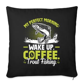 Funny Fishing Men Women - Sofakissenbezug 45 x 45 cm - Schwarz - Vorne