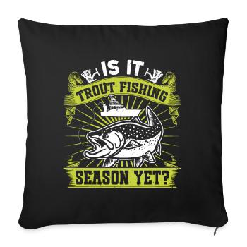 Drôle de pêche Hommes Femmes - Housse de coussin décorative 45 x 45 cm - noir - Devant