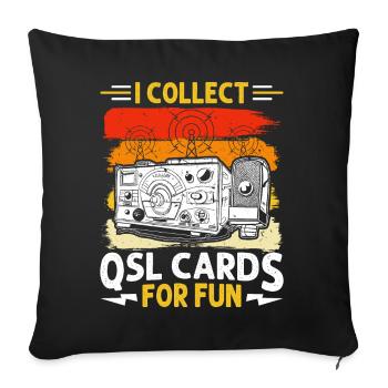 HAM Radio Amateur Radio Radio Amateur Retro - Sofa pillowcase 17,3'' x 17,3'' (45 x 45 cm) - black - Front