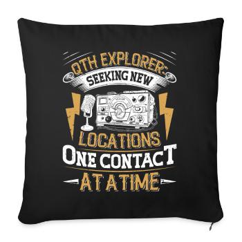HAM Radio Amateur Radio Radio Amateur Retro - Sofa pillowcase 17,3'' x 17,3'' (45 x 45 cm) - black - Front
