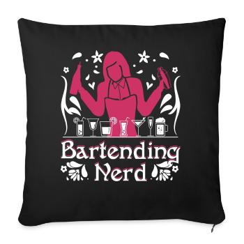 Nerd barman - Housse de coussin décorative 45 x 45 cm - noir - Devant