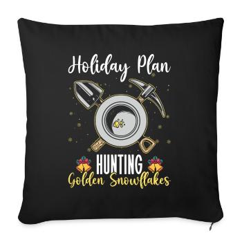 Orpaillage de l’or creusant l’or Dicton de Noël - Housse de coussin décorative 45 x 45 cm - noir - Devant