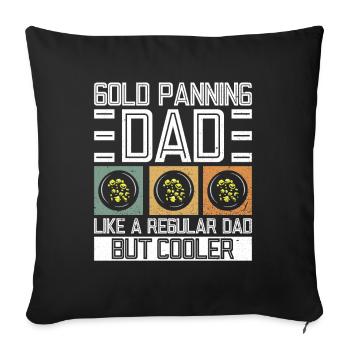 Or orpaillage prospecteur d’or papa Fête des pères - Housse de coussin décorative 45 x 45 cm - noir - Devant