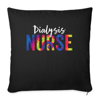 Dialysis Nurse Appreciation Tie Die Funny - Sofa pillowcase 17,3'' x 17,3'' (45 x 45 cm) - black - Front