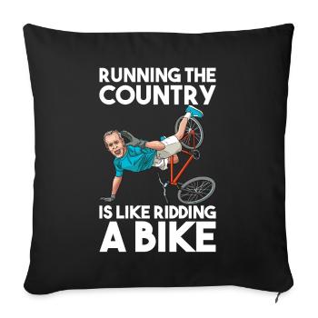 Running The Country Is Like Riding A Bike Biden - Sofa pillowcase 17,3'' x 17,3'' (45 x 45 cm) - black - Front