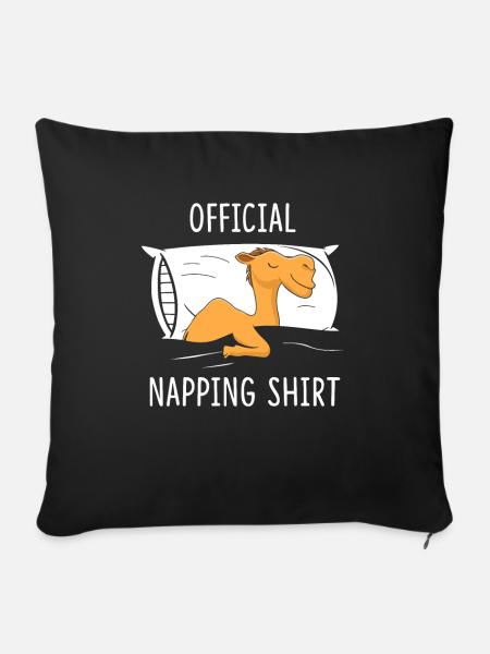 Official Napping Shirt Kamel - Sofakissenbezug 45 x 45 cm - Schwarz