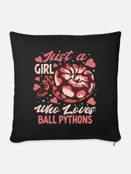 Python Schlange Damen Geschenk - Sofakissenbezug 45 x 45 cm - Schwarz