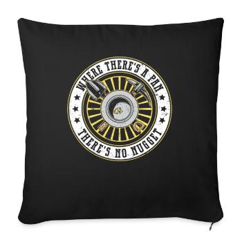 Or orpaillage Prospection d’or Drôle de dicton - Housse de coussin décorative 45 x 45 cm - noir - Devant