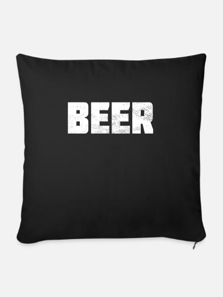 Bier - Sofakissenbezug 45 x 45 cm - Schwarz