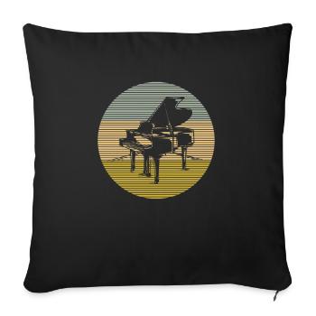 Klavier - Sofakissenbezug 45 x 45 cm - Schwarz - Vorne
