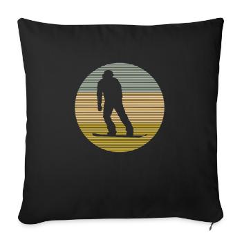 Planche à neige - Housse de coussin décorative 45 x 45 cm - noir - Devant
