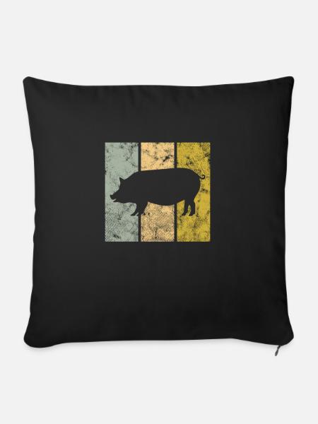 Schwein - Sofakissenbezug 45 x 45 cm - Schwarz