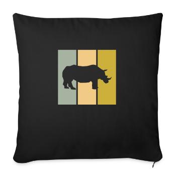 Nashorn - Sofakissenbezug 45 x 45 cm - Schwarz - Vorne