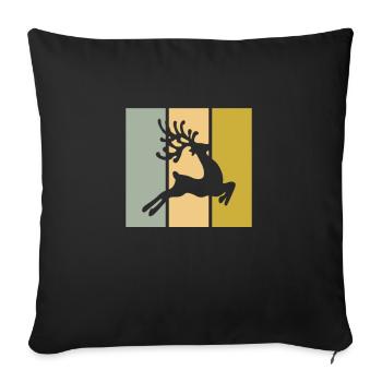 Elk - Sofa pillowcase 17,3'' x 17,3'' (45 x 45 cm) - black - Front