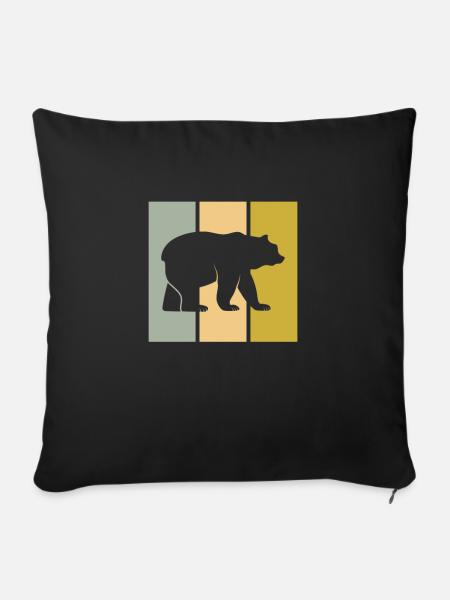Bär - Sofakissenbezug 45 x 45 cm - Schwarz