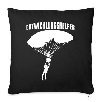 Fallschirm verhedderte Leine - Sofakissenbezug 45 x 45 cm - Schwarz - Vorne