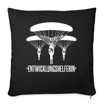 verhedderte Fallschirm Leine Skydiving - Sofakissenbezug 45 x 45 cm - Schwarz - Vorne