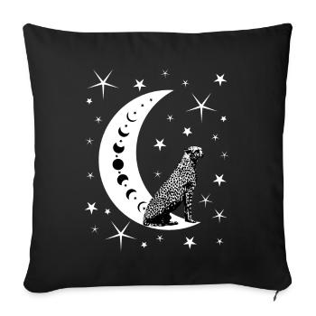 Cheetah - Moon - Stars - Fantasy - Sofa pillowcase 17,3'' x 17,3'' (45 x 45 cm) - black - Front