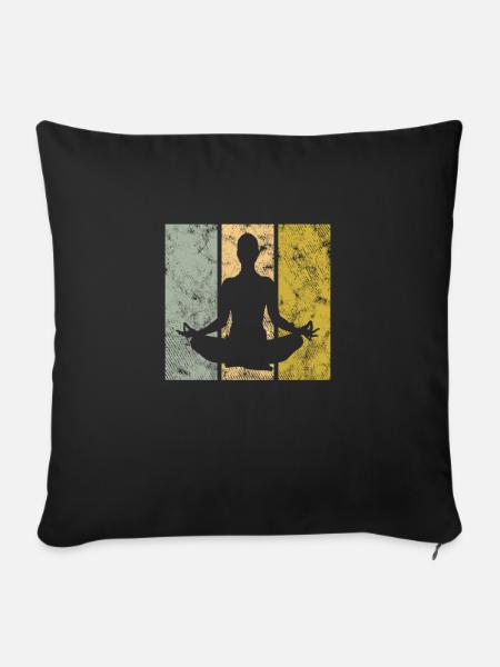 Meditation - Sofakissenbezug 45 x 45 cm - Schwarz