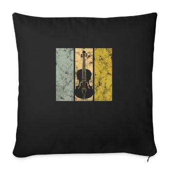 Geige - Sofakissenbezug 45 x 45 cm - Schwarz - Vorne