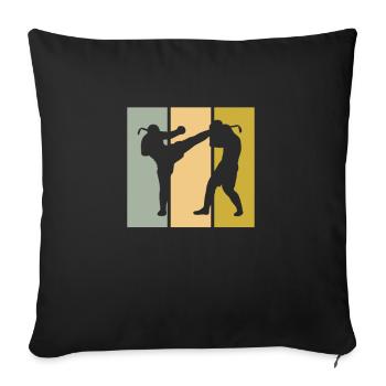 Arts martiaux - Housse de coussin décorative 45 x 45 cm - noir - Devant