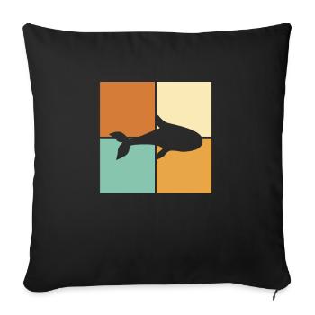 Poisson - Housse de coussin décorative 45 x 45 cm - noir - Devant