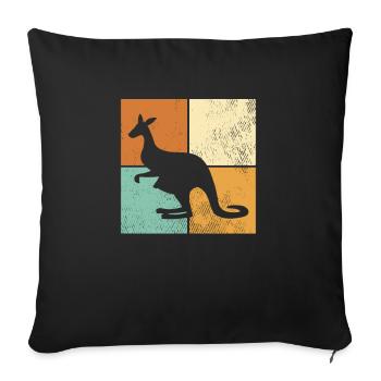 Känguru - Sofakissenbezug 45 x 45 cm - Schwarz - Vorne
