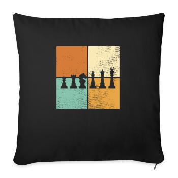 Schach - Sofakissenbezug 45 x 45 cm - Schwarz - Vorne