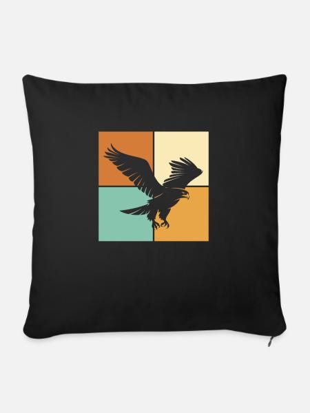 Adler - Sofakissenbezug 45 x 45 cm - Schwarz