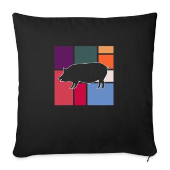 Cochon - Housse de coussin décorative 45 x 45 cm - noir - Devant