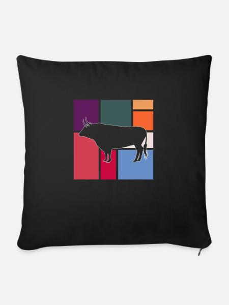 Stier - Sofakissenbezug 45 x 45 cm - Schwarz