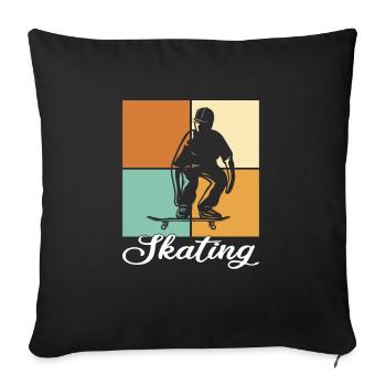 Skating - Sofakissenbezug 45 x 45 cm - Schwarz - Vorne