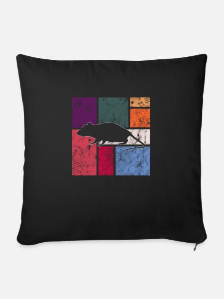 Maus - Sofakissenbezug 45 x 45 cm - Schwarz