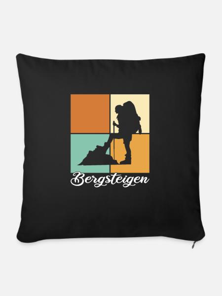 Bergsteigen - Sofakissenbezug 45 x 45 cm - Schwarz