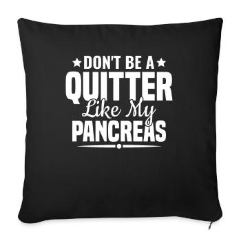 Sensibilisation au diabète - Diabète diabétique de type 1 - Housse de coussin décorative 45 x 45 cm - noir - Devant