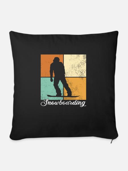 Snowboarding - Sofakissenbezug 45 x 45 cm - Schwarz