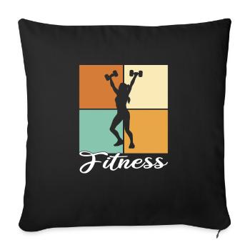 Fitness - Sofakissenbezug 45 x 45 cm - Schwarz - Vorne