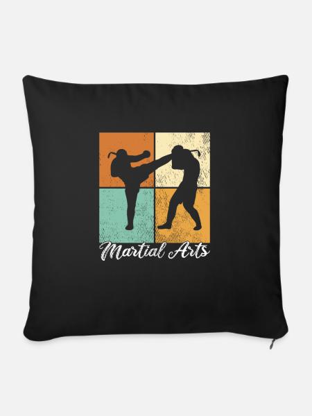 MMA - Sofakissenbezug 45 x 45 cm - Schwarz
