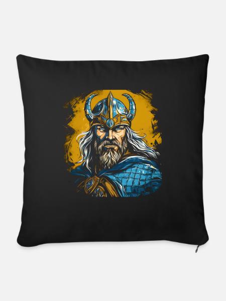 Wikinger Krieger - Sofakissenbezug 45 x 45 cm - Schwarz