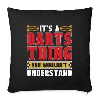 Darts It’s A Darts Thing Bullseye Dart Player - Housse de coussin décorative 45 x 45 cm - noir - Devant