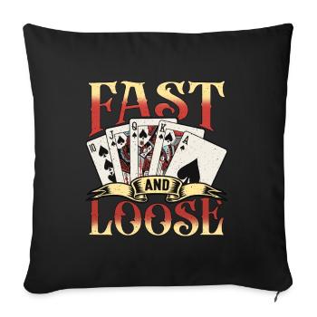 Classic Blackjack Fast And Loose Casino Card Game - Sofa pillowcase 17,3'' x 17,3'' (45 x 45 cm) - black - Front