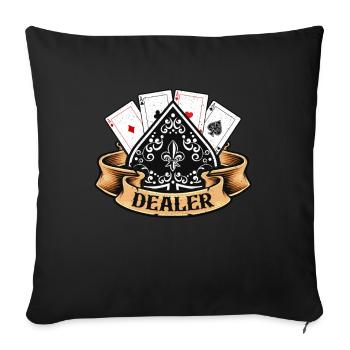 Classic Blackjack Dealer Gambling Card Game Casino - Sofa pillowcase 17,3'' x 17,3'' (45 x 45 cm) - black - Front