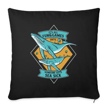 Jusqu’à ce que quelqu’un attrape le mal de mer Cetacea Cachalot - Housse de coussin décorative 45 x 45 cm - noir - Devant