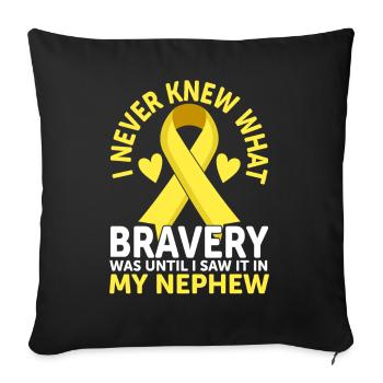 Childhood Cancer Nephew Family Childhood Cancer - Sofa pillowcase 17,3'' x 17,3'' (45 x 45 cm) - black - Front