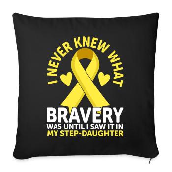 Childhood Cancer Stepdaughter Family Childhood - Sofa pillowcase 17,3'' x 17,3'' (45 x 45 cm) - black - Front