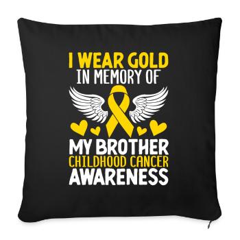 Childhood Cancer Brother Family Childhood Cancer - Sofa pillowcase 17,3'' x 17,3'' (45 x 45 cm) - black - Front