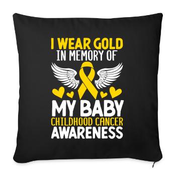 Childhood Cancer Family Support Childhood Cancer - Sofa pillowcase 17,3'' x 17,3'' (45 x 45 cm) - black - Front